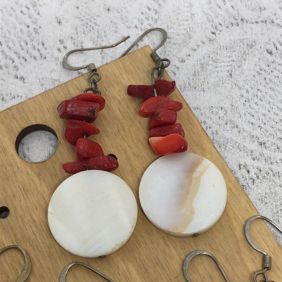 Curated bundle lot 3 boho beach festival statement shell earrings - Picture 4 of 5